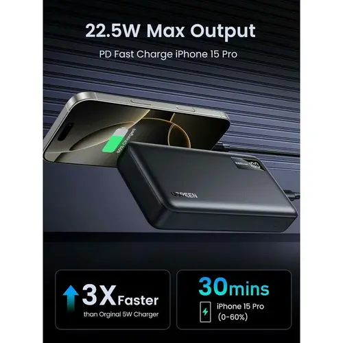 POWER BANK PB312 20 000mAh PD 22.5W UGREEN - ЧЕРЕН - image 3