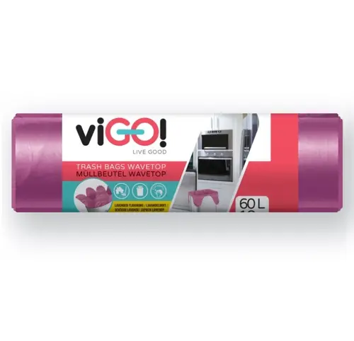 ТОРБИ ЗА СМЕТ 60L С УШИ ЛАВАНДУЛА 18 БР. STANDARD VIGO - image 1