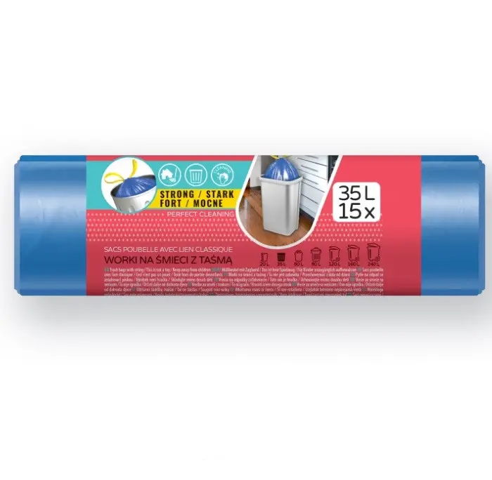SACI DE GUNOI BLUE 35L CU LEGĂTURĂ HD 15 BUC. STANDARD VIGO - image 1