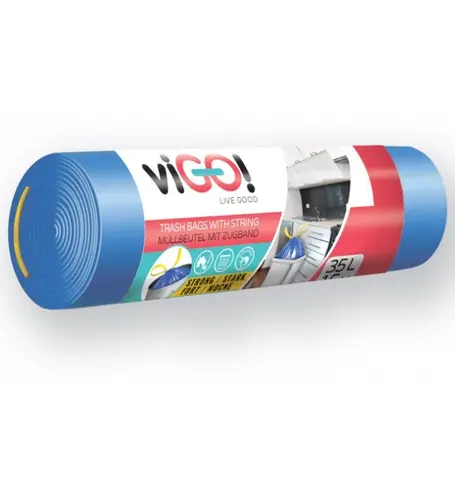 ТОРБИ ЗА СМЕТ BLUE 35L С ВРЪЗКА HD 15 БР. STANDARD VIGO - image 3
