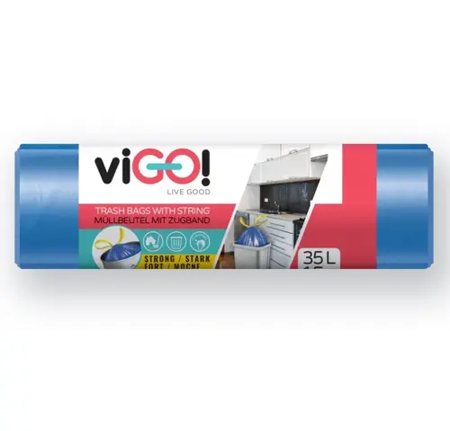 ΣΑΚΟΥΛΕΣ ΑΠΟΡΡΙΜΜΑΤΩΝ BLUE 35L ΜΕ ΔΕΣΙΜΟ HD 15 ΤΕΜ. STANDARD VIGO - 1