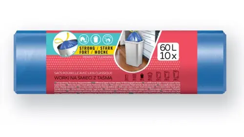 ТОРБИ ЗА СМЕТ BLUE 60L С ВРЪЗКА HD 10 БР. STANDARD VIGO - image 2