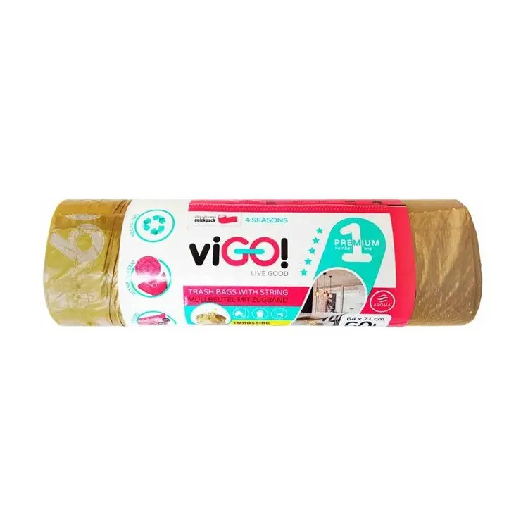 ТОРБИ ЗА СМЕТ GOLD 60L С ВРЪЗКА 10БР. PREMIUM №1 VIGO