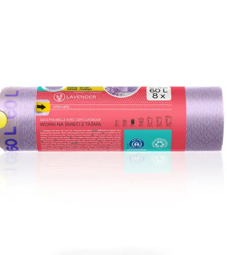 ТОРБИ ЗА СМЕТ LD С ВРЪЗКА ЛАВАНДУЛА 60L 8бр. PREMIUM 1 VIGO - image 2
