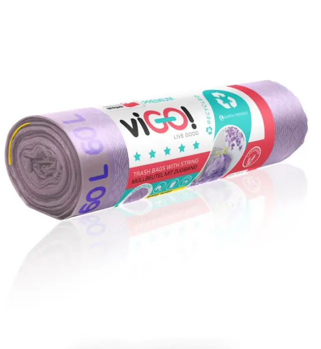 Saci de gunoi LD cu legătură lavandă 60L 8 buc. PREMIUM 1 VIGO - image 3