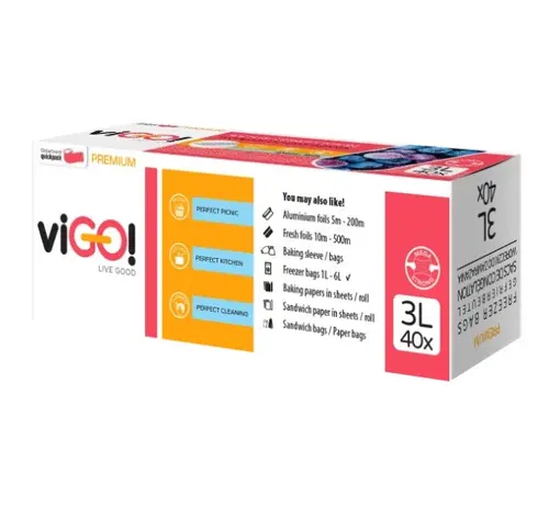 ПЛИКОВЕ ЗА ФРИЗЕР 3 L 40 БР. PREMIUM VIGO - image 1