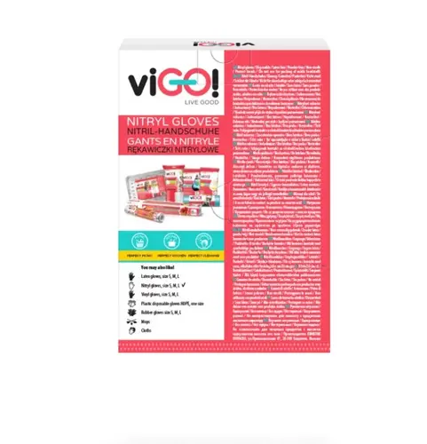 Γάντια οικιακής χρήσης νιτριλίου L PREMIUM VIGO - μαύρα - 3