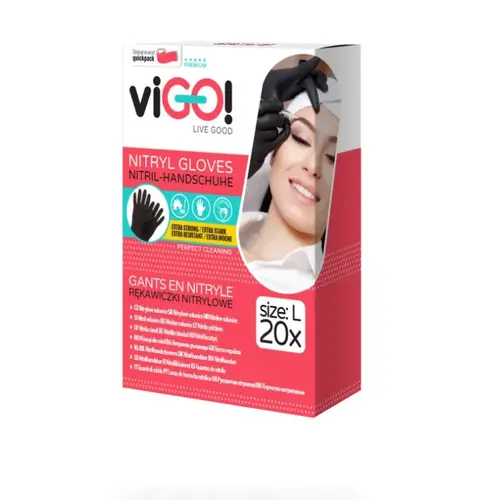 Mănuși de menaj din nitril L PREMIUM VIGO - negre - 1