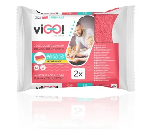 Σφουγγάρι κυτταρίνης EXTRA SOFT για πλύσιμο 2 τεμ. PREMIUM VIGO - 1
