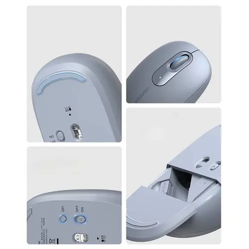 БЕЗЖИЧНА КОМПЮТЪРНА МИШКА 2400 Dpi МU105 UGREEN - DUSTY BLUE - image 5