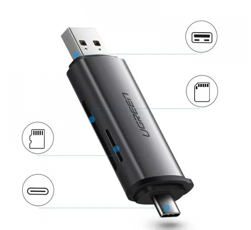 ЧЕТЕЦ ЗА КАРТИ CM185 CARD READER USB-C/USB-A, SD/micro SD UGREEN - image 2