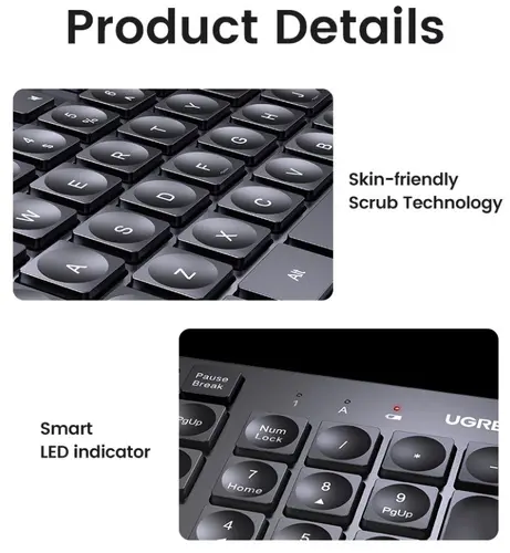 КЛАВИАТУРА БЕЗЖИЧНА BG, CHOCOLATE MEM KU004 UGREEN - image 2