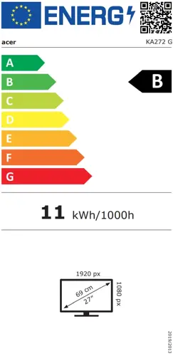 Монитор, Acer KA272Gbip, 27'' FHD (1920x1080) IPS, ZeroFrame, 120Hz, 1ms (VRB), AdaptiveSync, 250 nits, HDMI, DP, VisionCare, Energy Class B, Black, 2Y - image 4
