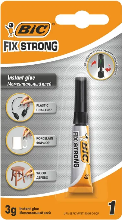 Στιγμιαία κόλλα 3 gr. FIX STRONG 1 τεμ. BIC