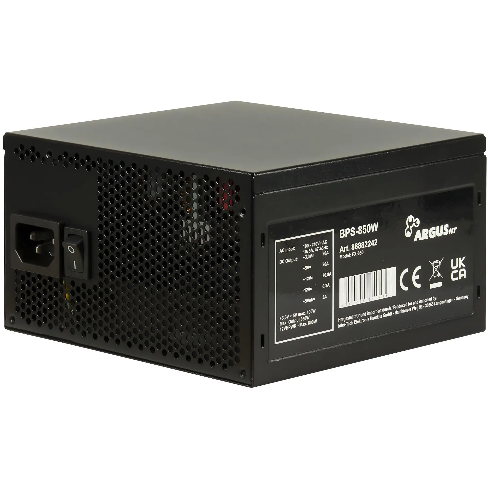 Захранващ блок Inter Tech Argus BPS-850 850W 80+ Bronze ATX 3.0 - image 1