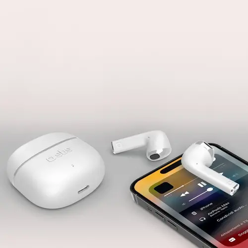 BLUETOOTH TWS СЛУШАЛКИ ONE COLOR SBS - БЯЛ - image 1