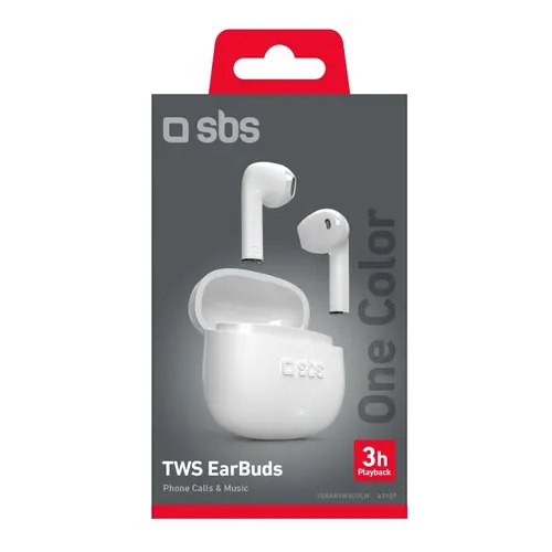 BLUETOOTH TWS СЛУШАЛКИ ONE COLOR SBS - БЯЛ - image 2