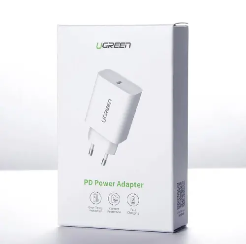 ЗАРЯДНО 220V 1xUSB-C, 20W, PD UGREEN - БЯЛ - image 1