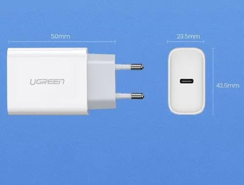 ЗАРЯДНО 220V 1xUSB-C, 20W, PD UGREEN - БЯЛ - image 2