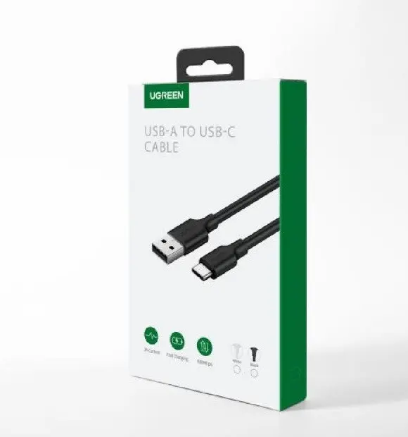 КАБЕЛ USB А / USB-C 3A,1М UGREEN - ЧЕРЕН - image 1