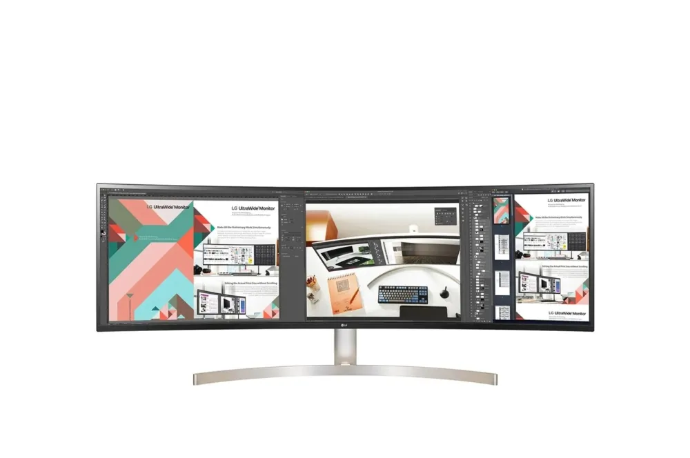 Монитор, LG 49WL95C-WE, 49" 32:9 Curved UltraWide Dual QHD 5120x1440 IPS Panel, USB Type-C, 5ms, 350 cd/m2, 1000:1, HDR10, sRGB 99%, FreeSync, 3 PBP, HDMI, DisplayPort, Speacer 2ch 10W, Tilt, Height, Swivel, Tiltan - image 1