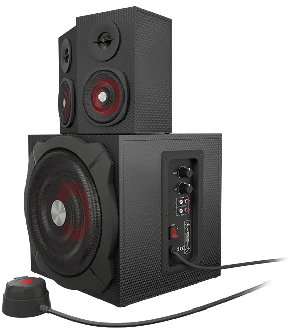 Аудио система, Genesis Speakers Helium 600 60W Rms 2.1 Black Wired Remote Control - image 3
