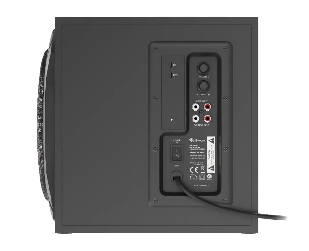 Аудио система, Genesis Speakers Helium 610BT 60W Rms 2.1 Black Wired Remote Control - image 4