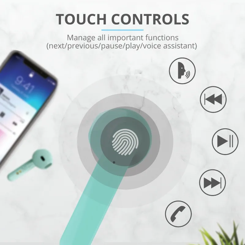 Слушалки, TRUST Primo Touch Bluetooth Earphones Mint - image 8
