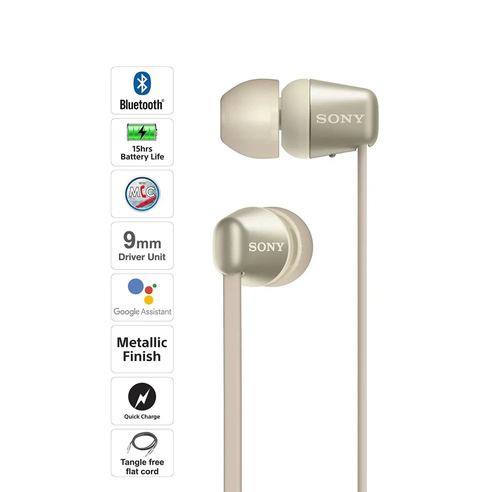 Слушалки, Sony Headset WI-C310, gold - image 1