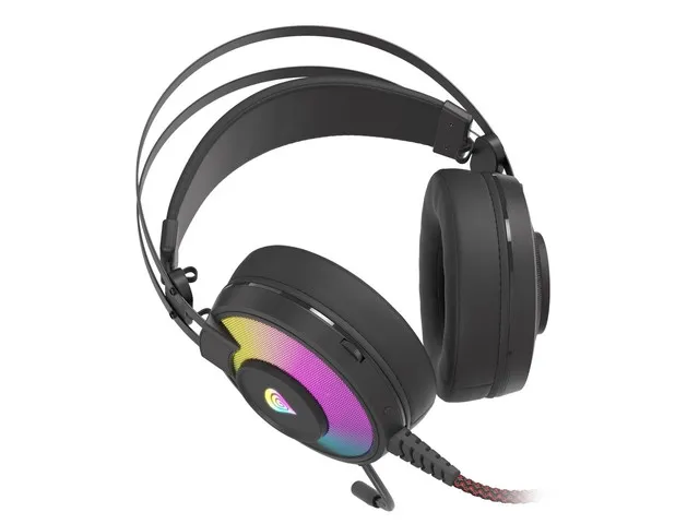 Слушалки, Genesis Headset Neon 600 With Microphone RGB Illumination Black - image 1