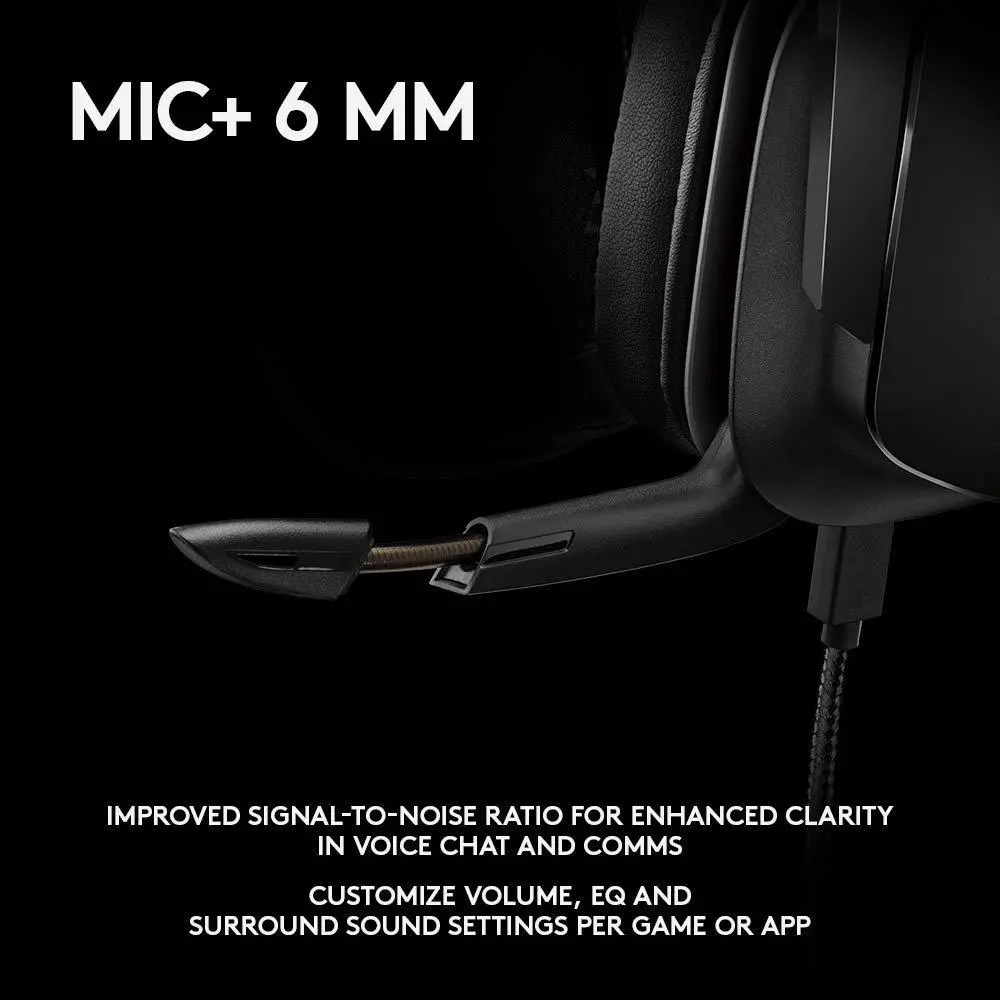 Слушалки, Logitech G935 Wireless Headset, Lightsync RGB, PRO-G 50 mm Drivers, 7.1 DTS Headphone:X 2.0 Surround, Leather Ear Cushions, Black - image 6