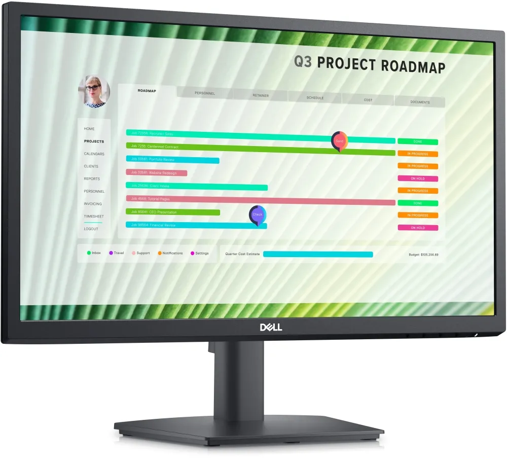 Монитор, Dell E2223HV, 21.5" Wide LED Anti-Glare, VA Panel, 8ms, 3000:1, 250 cd/m2, 1920X1080 Full HD, ComfortView, VGA, Tilt, Black