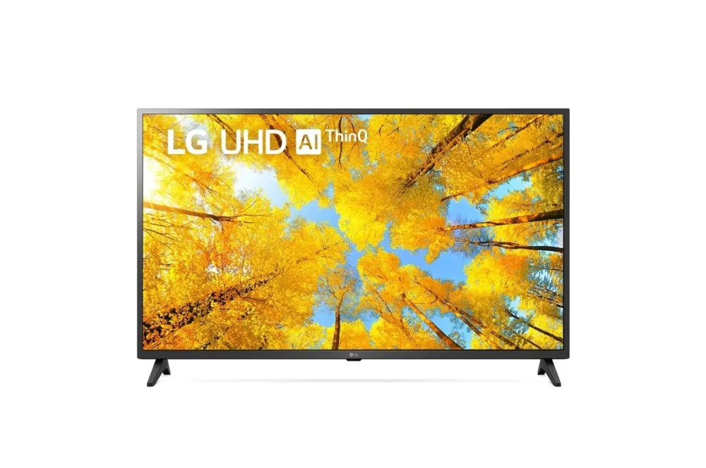 Телевизор, LG 43UQ75003LF, 43" 4K IPS UltraHD TV 3840 x 2160, DVB-T2/C/S2, webOS Smart TV, ThinQ AI, Quad Core Processor 4K, WiFi 802.11ac, HDR10, HLG, AI Sound, Voice Controll, Miracast / AirPlay 2,  HDMI, CI, LAN, USB, Bluetooth, 2 pole Stand, Dark Gray