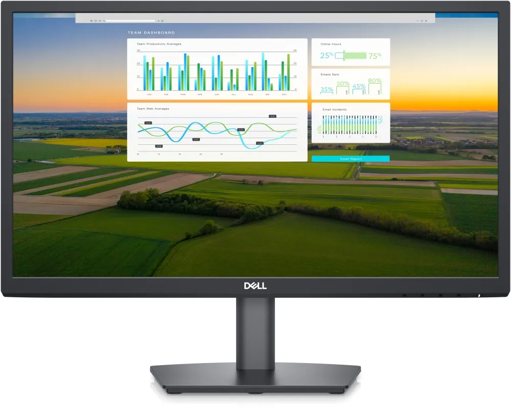 Монитор, Dell E2222H, 21.45" Wide LED Anti-Glare, VA Panel, 5ms, 3000:1, 250 cd/m2, 1920x1080 Full HD, VGA, DisplayPort, ComfortView, Tilt, Black