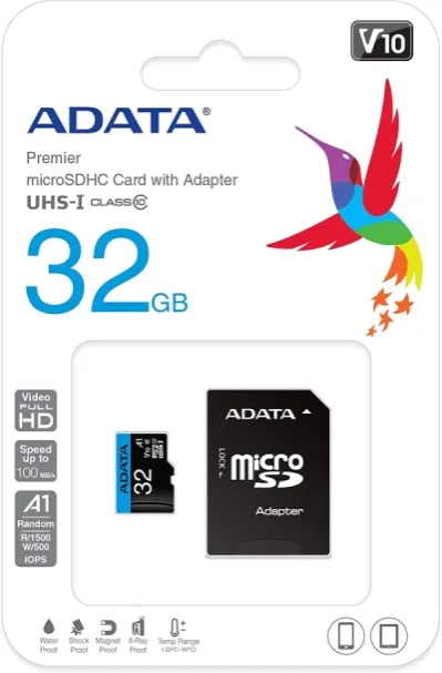 Памет, ADATA 32GB MicroSDHC UHS-I CLASS 10 (with adapter) - image 1