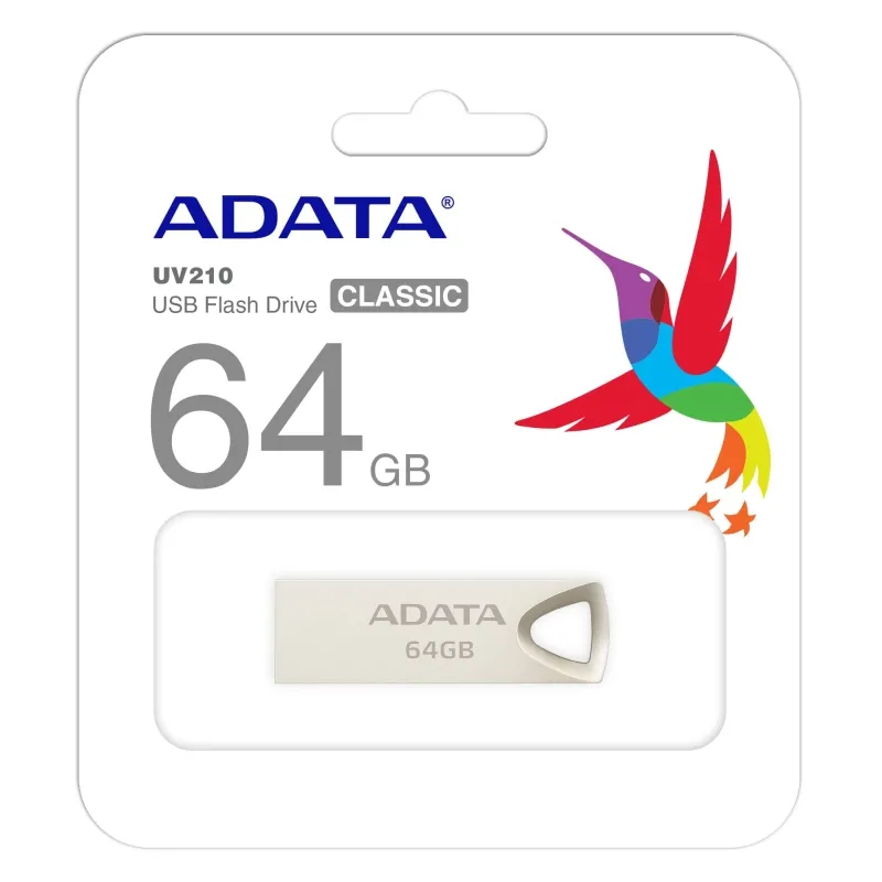 Памет, ADATA UV210 64GB USB 2.0 Gold - image 2