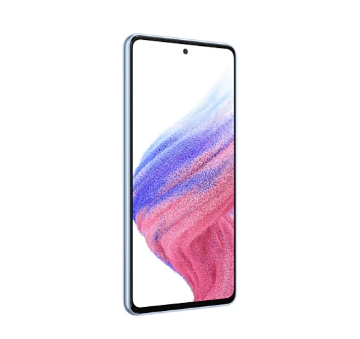 Мобилен телефон, Samsung SM-A536 GALAXY A53 5G 128 GB, Octa-Core (2x2.4 GHz, 6x2.0 GHz), 6 GB RAM, 6.5" 1080x2400 120 Hz Super AMOLED, 64.0 MP + 12.0 MP + 5.0 MP + 5.0 MP + 32.0 MP Selfie, 5000 mAh, Dual SIM, Awesome Blue - image 1