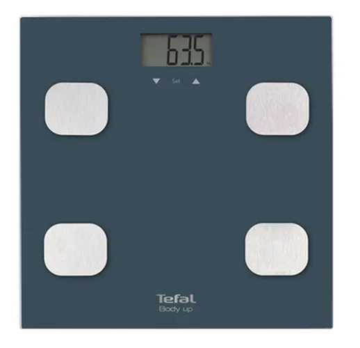 Везна, Tefal BM2520V0, Body Up scale, classic design, monitoring weight, fat mass in % and BMI, 150kg / 100g, 8 users memories, auto ON/OFF, tempered glass, 1 x CR3032