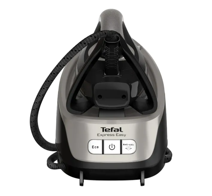 Парогенератор, Tefal SV6140E0, Express Easy, black, 2200W, non boiler, heat up 2min, manual setting, pump 6bars, shot 120g/min, steam boost 380g/min, Ceramic Express Gliding soleplate, removable water tank 1,7L, auto off, eco, lock system, Calc Clear tech (no cartdrige - image 1