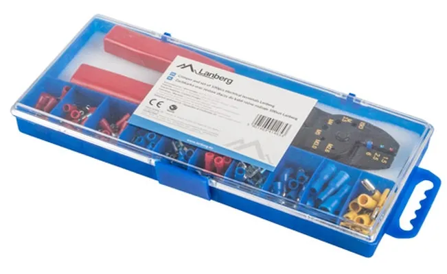 Инструмент, Lanberg 100pcs cable terminal kit with crimper toolbox - image 1