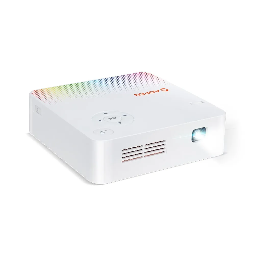 Мултимедиен проектор, AOPEN Projector PV10 (powered by Acer), DLP, WVGA (854 x 480), 300Lm, 5000:1, LED Lamp (up to 30,000 hours), HDMI, DC Out (5V/0.5A, USB Type A), Stereo mini jack, WiFi, Speaker 2W, 0.4Kg, White+Acer T82-W01MW 82.5" (16:10) Tripod Screen White - image 2