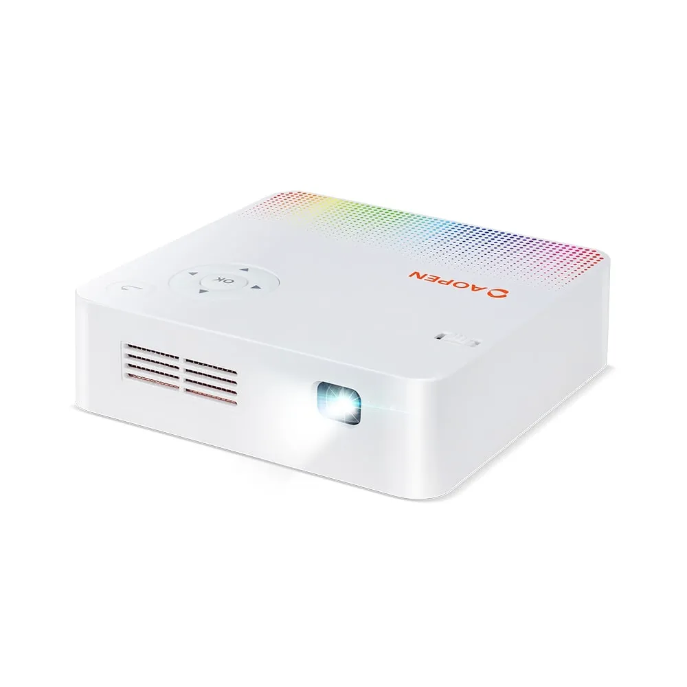 Мултимедиен проектор, AOPEN Projector PV10 (powered by Acer), DLP, WVGA (854 x 480), 300Lm, 5000:1, LED Lamp (up to 30,000 hours), HDMI, DC Out (5V/0.5A, USB Type A), Stereo mini jack, WiFi, Speaker 2W, 0.4Kg, White+Acer T82-W01MW 82.5" (16:10) Tripod Screen White - image 3