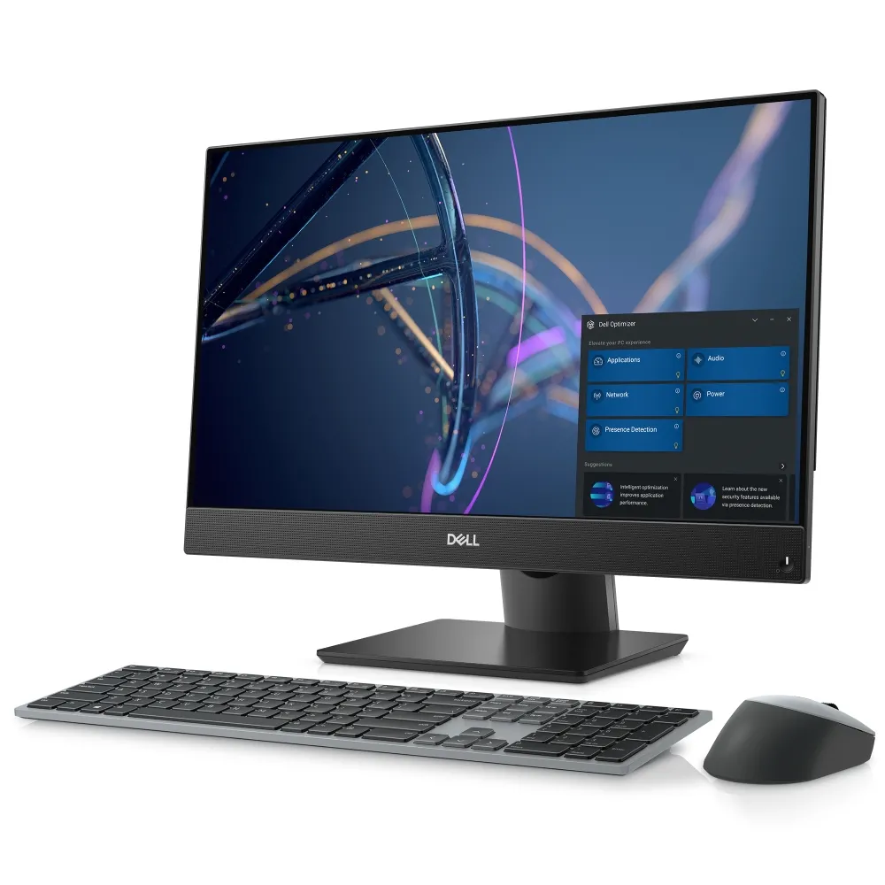 Настолен компютър - всичко в едно, Dell Optiplex 5400 AIO, Intel Core i5-12500 (18MB/3.0GHz to 4.6GHz), 23.8" FHD (1920x1080), 8GB (1x8GB) DDR4, 256GB SSD PCIe M.2, Integrated Graphics, Adj Stand, FHD Camera, WiFi 6E, BT, Wireless KB&Mouse, Ubuntu, 3Y PS - image 1