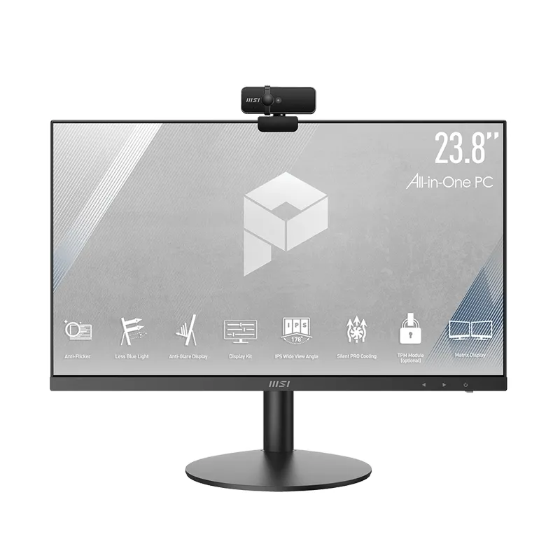 Настолен компютър - всичко в едно, MSI PRO AP241 11M-244EU, AiO, i3-10105 (4C/8T 3.7GHz up to 4.40 GHz), 23.8" IPS (1920x1080) MSI Eye Care, 8GB DDR4 SO-DIMM (1 slot free up to 64GB), 256GB SSD M.2 PCIE, 1x 2.5” free, Intel WiFi, BT 5.1, COM PORT, Windows 11 Home, 120W AC Adapter, Black