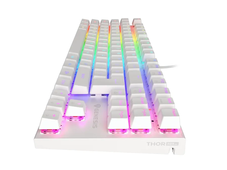 Клавиатура, Genesis Gaming Keyboard Thor 303 TKL White RGB Backlight US Layout Brown Switch - image 2