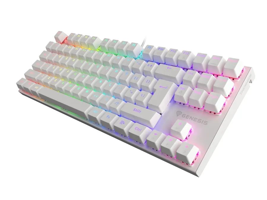 Клавиатура, Genesis Gaming Keyboard Thor 303 TKL White RGB Backlight US Layout Brown Switch - image 3