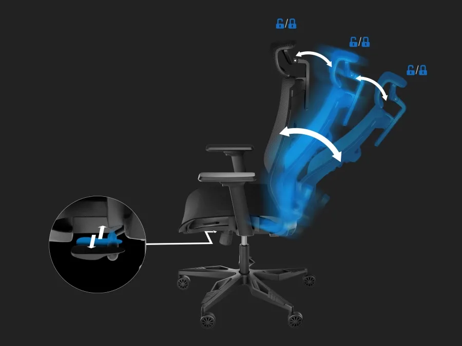 Стол, Genesis Ergonomic Chair Astat 700 Black - image 10