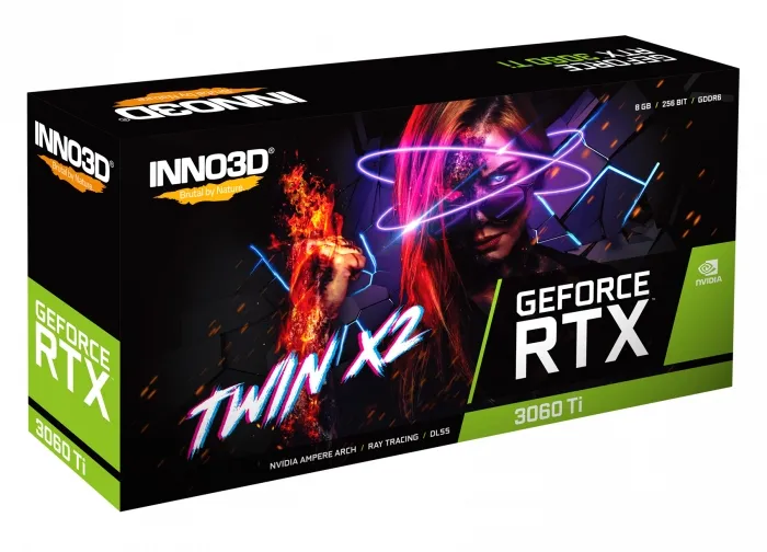 Видео карта, Inno3D GeForce RTX 3060 Ti Twin X2 LHR - image 1