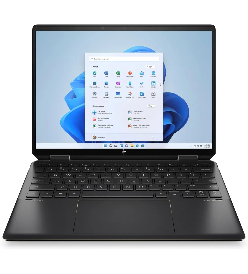Лаптоп, HP Spectre x360 14-ef0037nn Nightfall Black Core i7-1255U(up to 4.7GH/12MB/10C), 13.5" 3k2k OLED IPS 400 nits Touch, 16GB DDR4 on-board, 1TB PCIe SSD, WiFi AX211 6E + BT5.2, FPR, Backlit Kbd, 4 Cell Batt, Win 11 Home - image 1