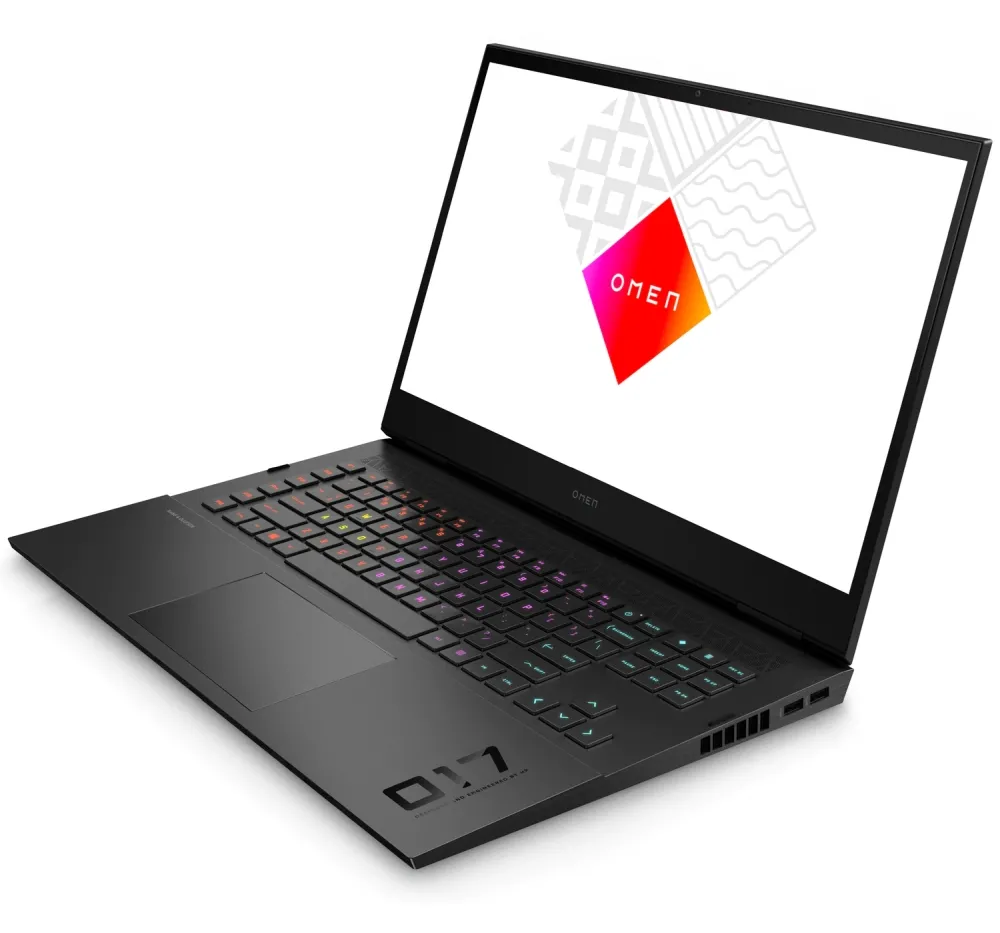Лаптоп, HP Omen 17-ck1013nu Shadow Black, Core i7-12700H(up to 4.7GH/24MB/14C), 17.3" FHD AG IPS 300nits 144Hz, 16GB 4800Mhz 2DIMM, 1TB PCIe SSD, NVIDIA GeForce RTX 3070Ti 8GB, WiFi AX211 6E+BT5.3, Backlit Kbd, 6C Batt Long Life, Free DOS - image 1
